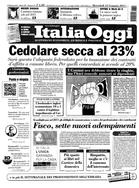 Italia oggi : quotidiano di economia finanza e politica